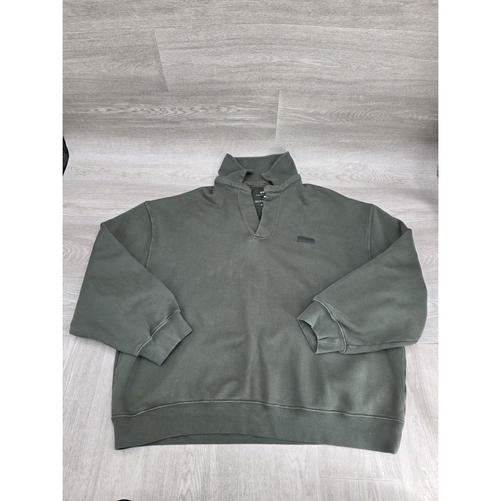 Set Active Los Angeles Essential Hoodie Mens XL Taupe Collar Green Oversized USA
